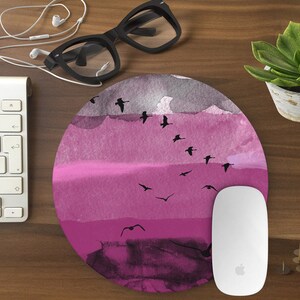 Mouse Pad, Marble Mousepad, Mouse Mat watercolor print Mouse Pad Office Mousemat Rectangular Mousemat Mousepad birds design mouse pad T80996