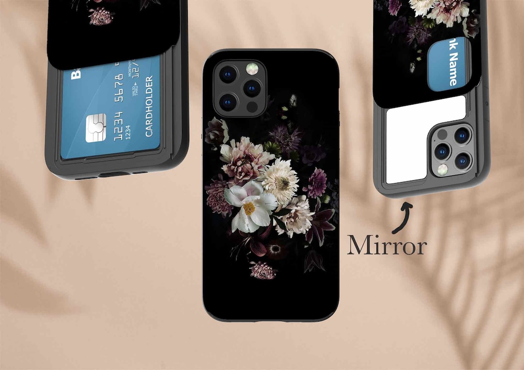 IPhone Cases With Card Holder, With Mirror for iPhone and Galaxy 11 12