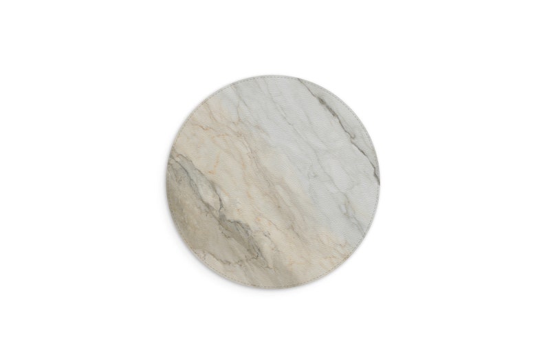 Faux Leather Marble Mouse Pad Stylish Gift Idea for Coworker, Rectangle or Circle image 8