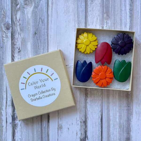 Flower Crayons Birthday Gifts Daisy Crayon Party Favor Ideas Spring Birthday Flower Box Set Easter Gift Color Your World Crayon Collection