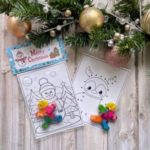 Gingerbread Man Crayon Treat Bag: Christmas Coloring Party Favors