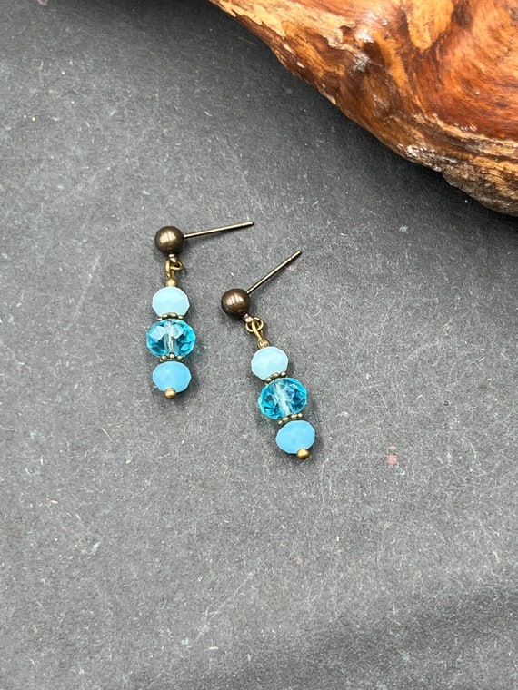 Long bead earrings, seed bead earrings fringe, blue red earrings handmade |  eBay