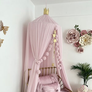 Baby Lilac Tulle Canopy: Crib Bed Curtains