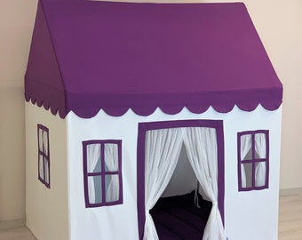 Purple  Playhouse tent, Purple Teepee, Cotton Canvas Teepee, Play Tent for Girls, Kids Playhouse, Cotton Teepee, Teepees for girl