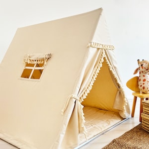 Boho Camping Tent, Cotton Teepee, Tent for girls, Canvas Kids Tent, Kids Play Tent, Playhouse for kids, Nordic tent for Girls and Boys