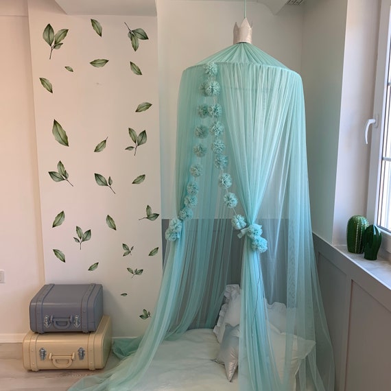 Teal bed canopy discount