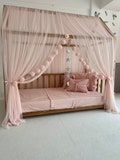 Baby Pink Tulle Canopy, Customized Montessori Bed Canopy, Montessori Bed Curtains, House Bed Curtains, Crib Canopy for Bed Frame