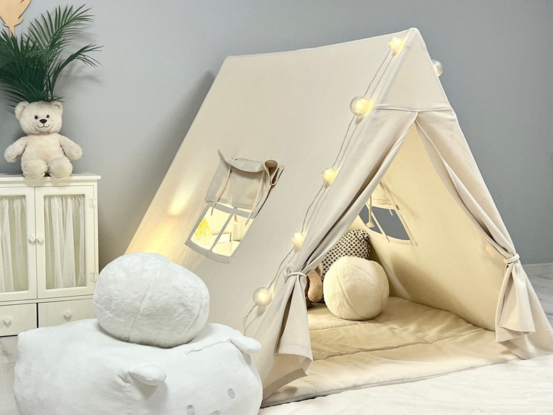 camping teepee, boho teepee tent, indoor tent, cotton teepee, Canvas playhouse tent