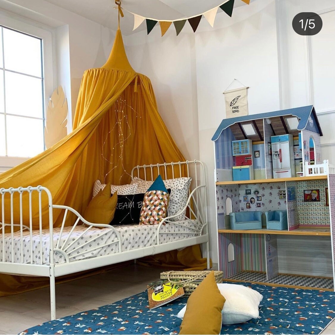 Mustard bed canopy deals