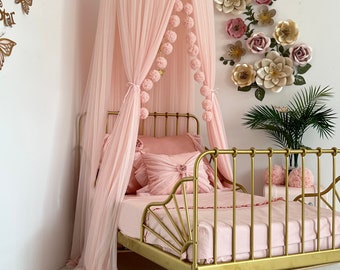 Baby Pink Canopy, Light Pink Tulle Canopy, Soft Pink Bed Curtains, Crib Canopy, Kids Tent, Canopy Bed, Canopy Curtain, Canopy for Nursery