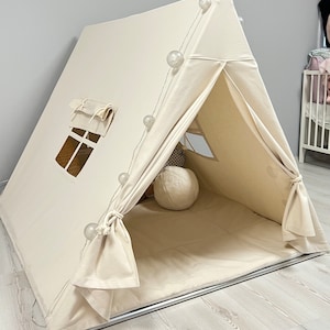 Teepee for kid, Cotton Teepee, Tent for boys, Canvas Kids Tent, Boho Kids Teepee, Playhouse for kids, Nordic tent for Girls and Boys image 3