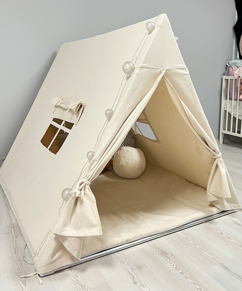 Tipi für Kinder, Baumwolle Tipi, Zelt für Jungen, Canvas Kinderzelt, Boho Kinder Tipi, Spielhaus für Kinder, nordisches Zelt für Mädchen und Jungen Bild 3