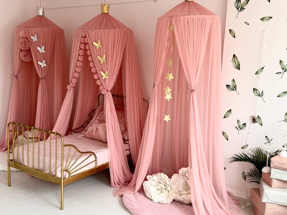 Blush Kids Bed Canopy, Nursery Crib Canopy, Kids Canopy, Crib Netting,  Dusty Pink Canopy Bed, Tulle Princess Tent, Bed Curtains -  Canada