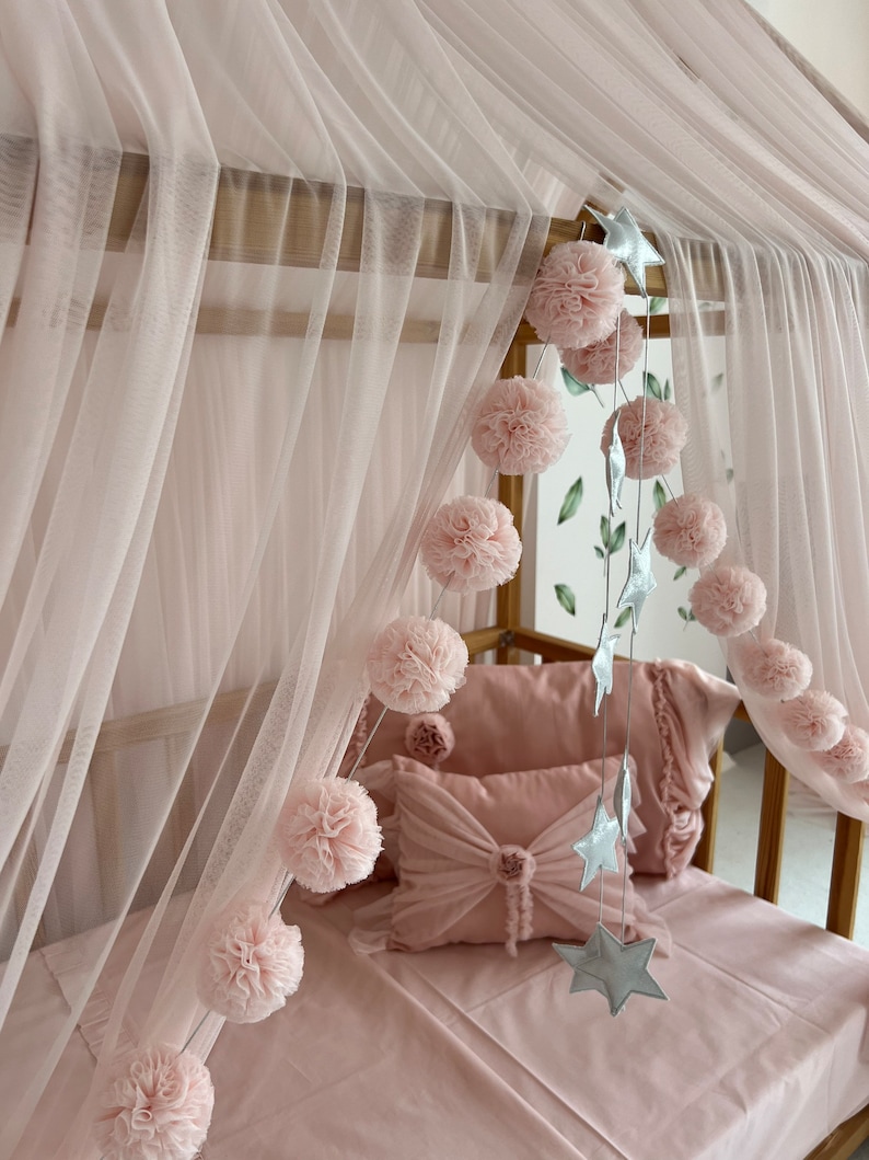 Baby Pink Tulle Canopy Customized Montessori Bed Canopy Etsy UK