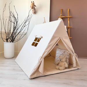 Teepee for kid, Cotton Teepee, Tent for boys, Canvas Kids Tent, Boho Kids Teepee, Playhouse for kids, Nordic tent for Girls and Boys