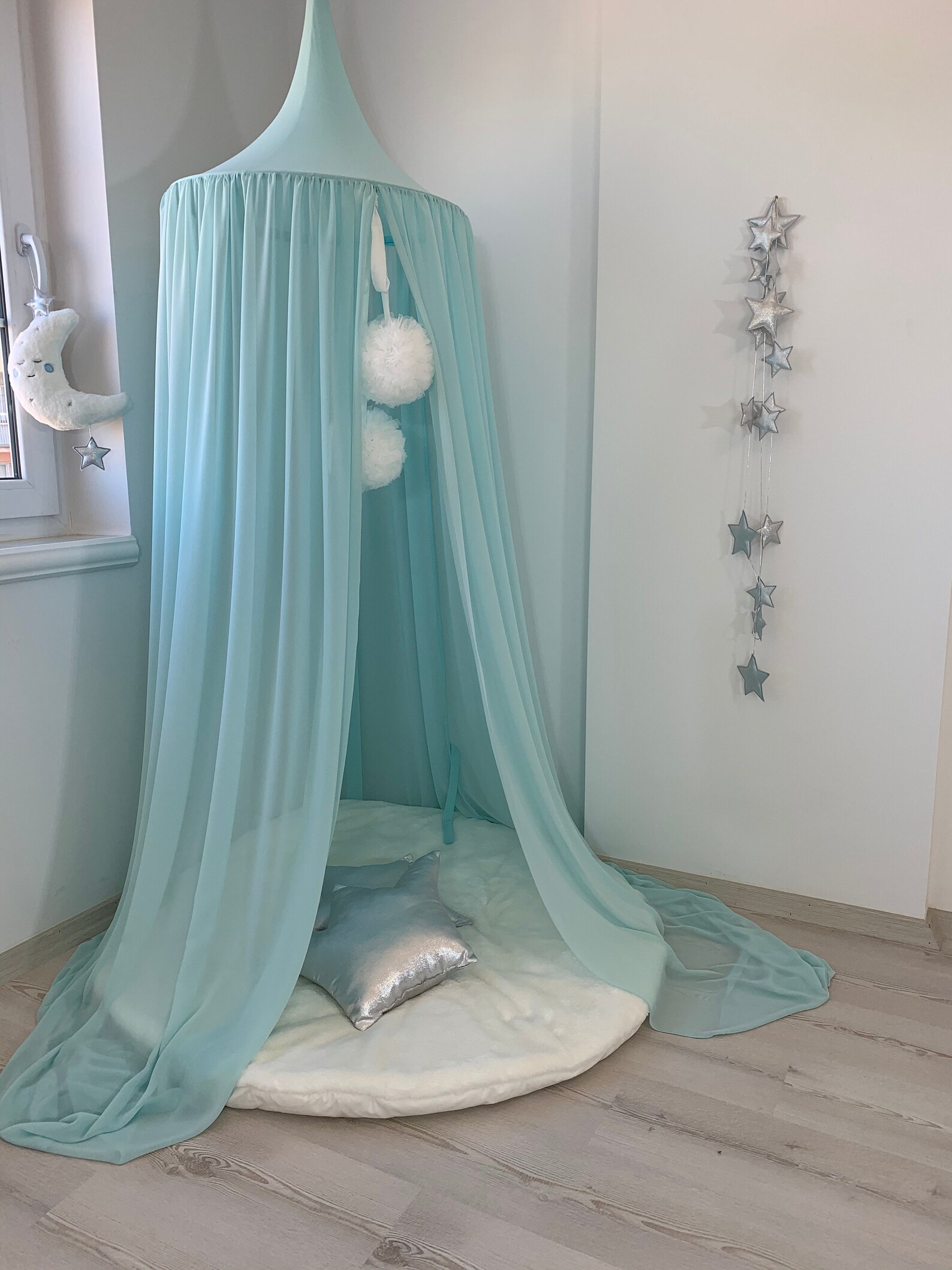 Mint Bed Canopy Hanging Canopy Tent Canopy for Nursery Etsy