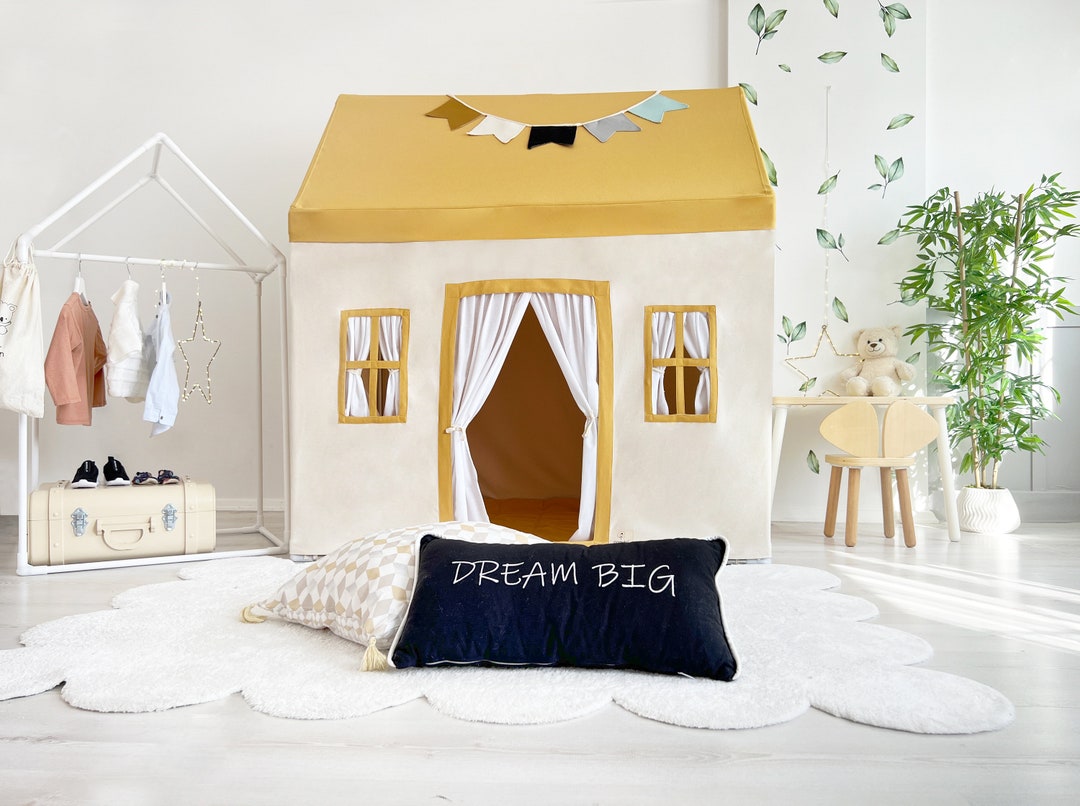 Buy Yellow Playhouse Tent, Indoor Tipi, Play House Teepee, Canvas  Playhouse, Boho Playhouse Kids Rooms Decor, Kids Tent, Mustard Cotton  Teepee Online