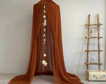 Cinnamon Canopy Vorhänge, Himmelbett, Betthimmel; Braun Kinder Baldachin, Kinderzimmer Baldachin, Baldachin Zelt, Zimt Baldachin, Baldachin Vorhänge