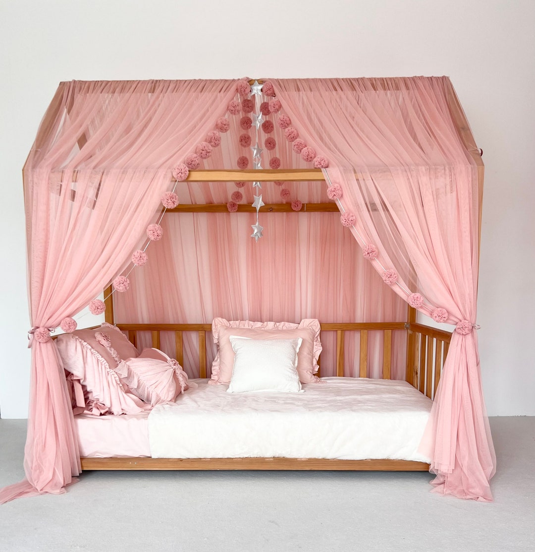 Blush Montessori Bed Canopy, Personalized Bed Canopy, Canopy for House
