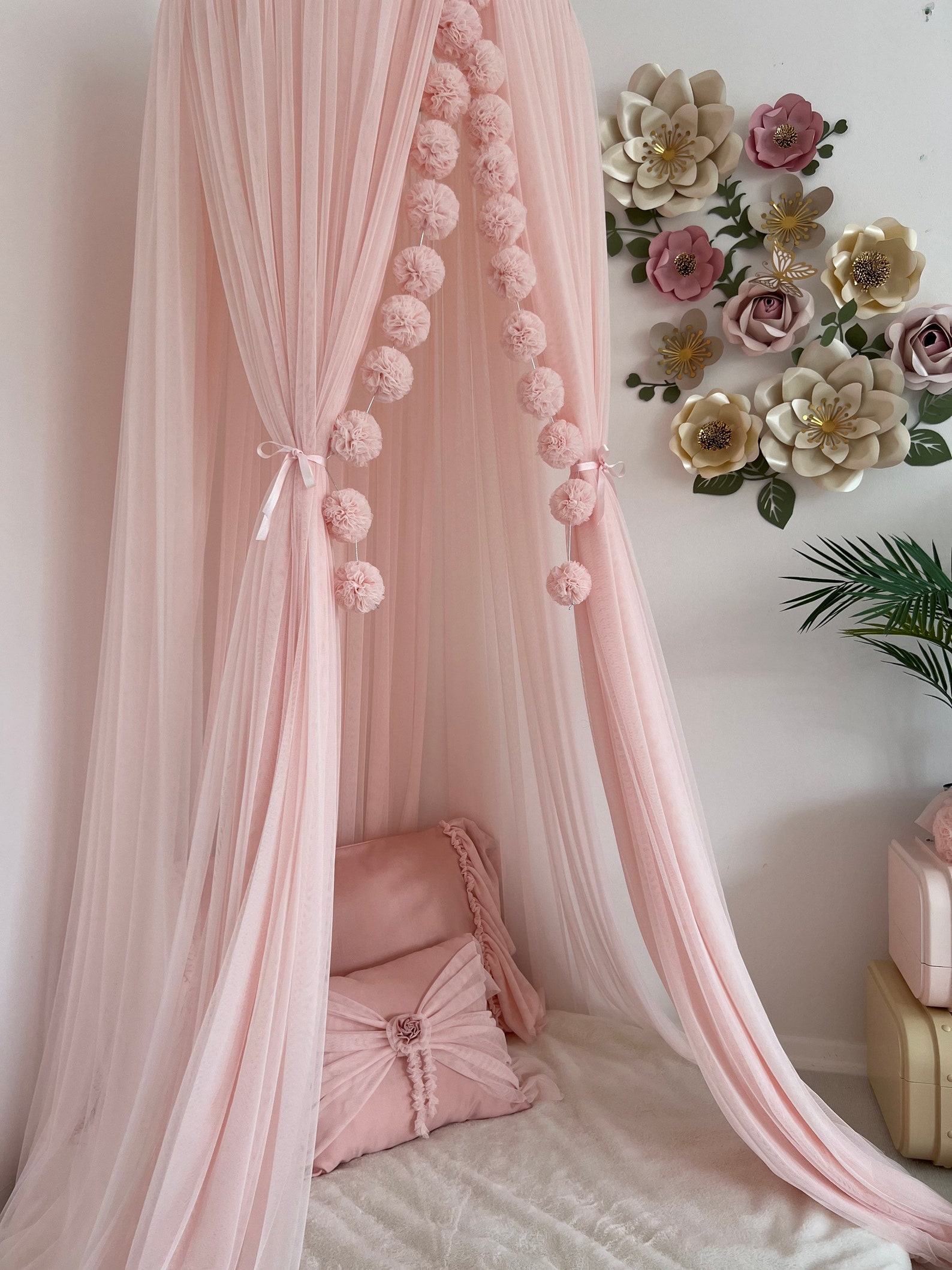 Baby Pink Canopy Light Pink Tulle Canopy Soft Pink Bed Etsy