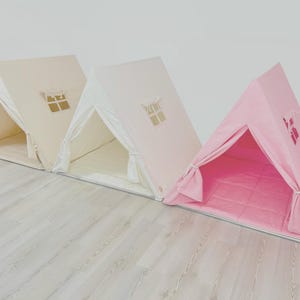 Bomullslekstält för Montessori-barnrum, Canvas boho barntält, lekstuga för barnrum, nordiskt tält för flickor och pojkar, present till pojkar