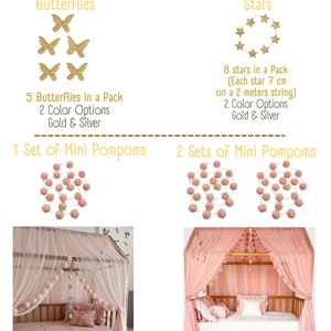 Dosel de tul rosa bebé, dosel de cama Montessori personalizado, cortinas de cama Montessori, cortinas de cama de casa, dosel de cuna para marco de cama imagen 4