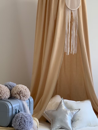 Letto Bambino Baldacchino Per Letto Bambini 245 Cm - Zanzariera Decorativa In Poliestere E Cotone, 5 Colori Zanzariera Letto Matrimoniale