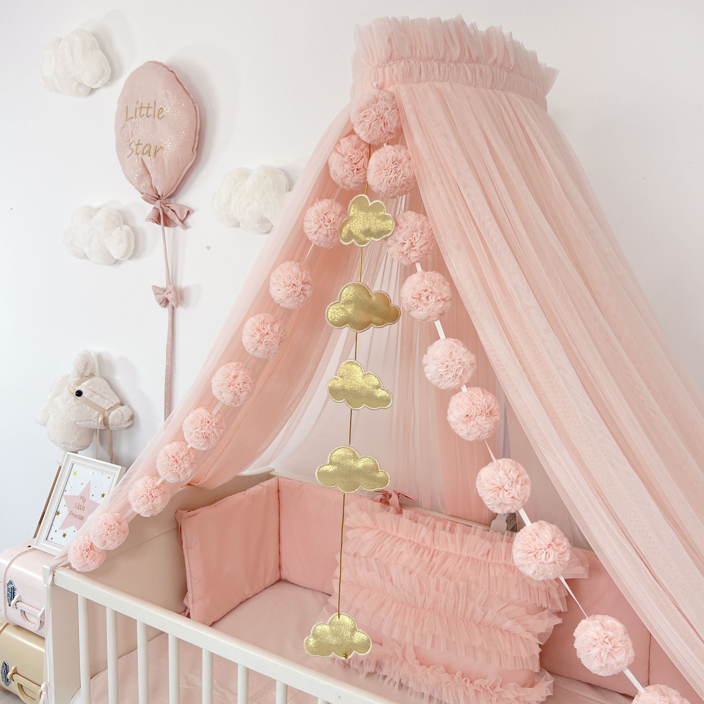 Baby Pink Crib Canopy Nursery Bed Canopy Canopy Bed Curtains Tulle Canopy Girl Bed Curtains Canopy for Crib Baby Canopy Pink Canopy Etsy UK