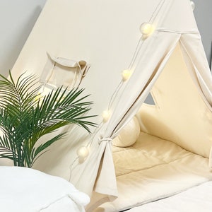 Teepee for kid, Cotton Teepee, Tent for boys, Canvas Kids Tent, Boho Kids Teepee, Playhouse for kids, Nordic tent for Girls and Boys image 5