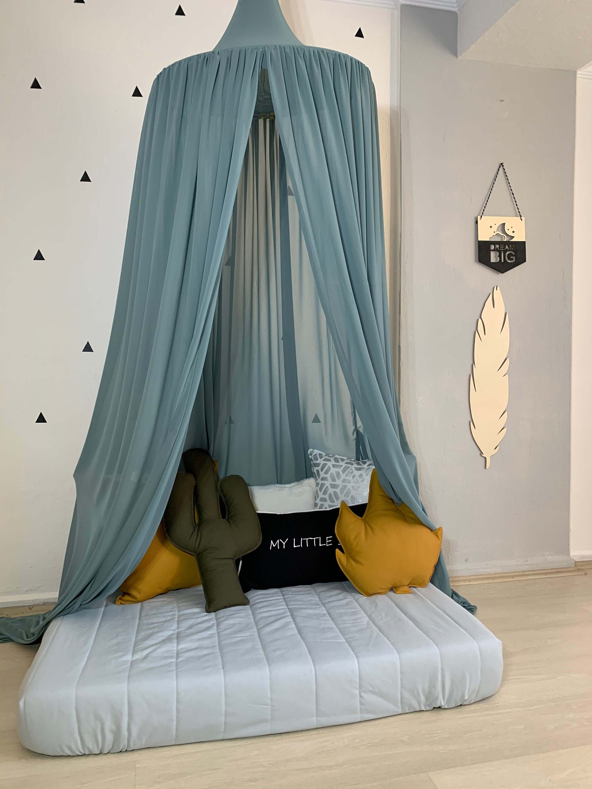 Indigo Blue Canopy Cottage Core Canopy Hanging Bed Canopy Etsy UK