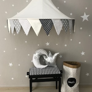 Canopy Tent, Kids Canopy, Black White Teepee, Hanging Play Tent, Canopy Bedding, Reading Corner, Unisex Baldachin, Play Corner, Half Canopy