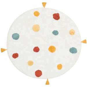 Runder Teppich fürs Kinderzimmer, Waschbarer Teppich für Kinder, Boho Teppich, Teppich für Kinderzimmer, Kinderteppich, Natürlicher Babyteppich, rutschfest