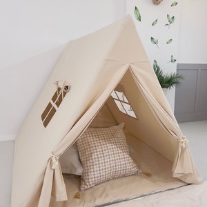 Teepee for kid, Cotton Teepee, Tent for boys, Canvas Kids Tent, Boho Kids Teepee, Playhouse for kids, Nordic tent for Girls and Boys image 7