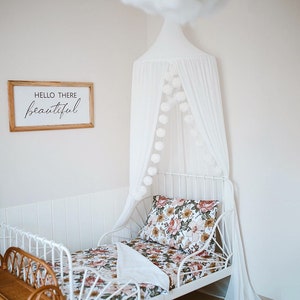 Bed Canopy, Chiffon baldachin, White Canopy, Kids Ceiling Hanging Tent, Canopy for Nursery Kids,Reading Nook, White Crib Canopy,