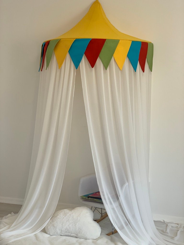Circus Theme Canopy Circus Theme Tent Kids Canopy Hanging Half. Canopy Canopy Bedding Reading Corner Yellow Canopy Bed Canopy Etsy