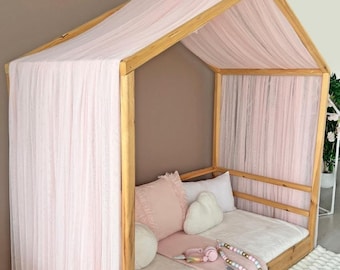 Baby Pink Canopy Bed, Customized Bed Canopy, Canopy Bed Curtains, House Bed Curtains, Canopy for Bed, Canopy Tent, Canopy for Crib