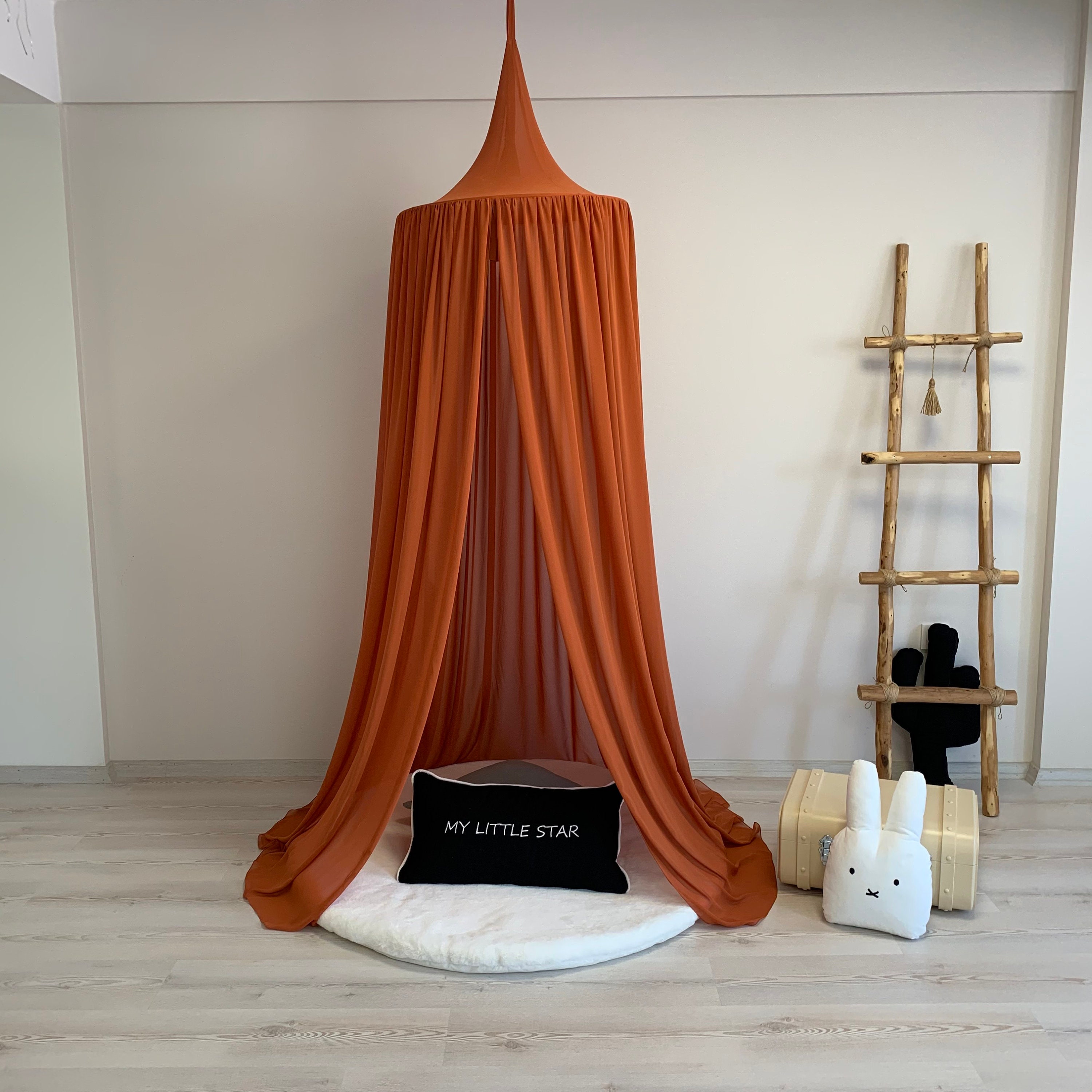 Burnt orange 2024 bed canopy