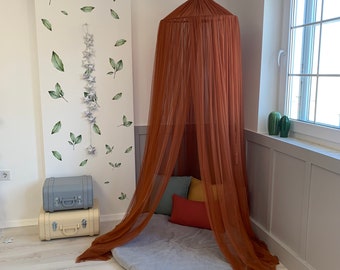 Cinnamon Tulle Canopy, Canopy Bed, Nursery Crib Canopy, Boho Canopy, Canopy Tent, Canopy for Crib, Canopy Bed Curtain; Copper Canopy