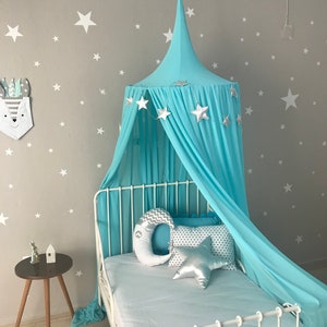 Turquoise Canopy, Chiffion baldachin, Kids Ceiling Hanging Tent, Canopy for Nursery Kids, Reading Nook Tent, Bed Canopy, Crib canopy,
