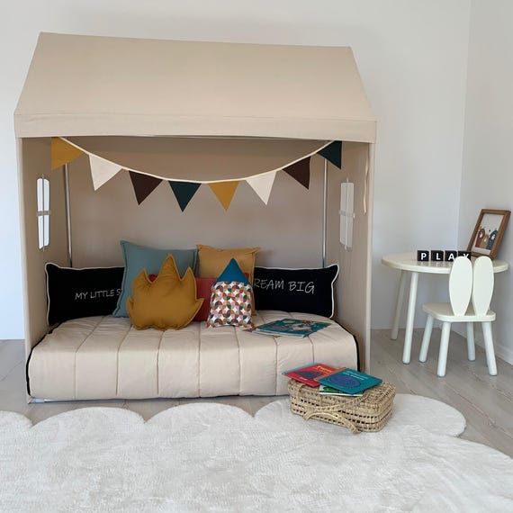 Crib Size Naturel Canopy, Canvas Playhouse, Canopy Bed, Canvas