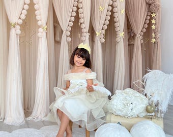 Personalized Lycra Tulle Luxury Canopy for Cribs - Mosquito Net for Bed Nursery, Bed Curtains, Tulle Canopy