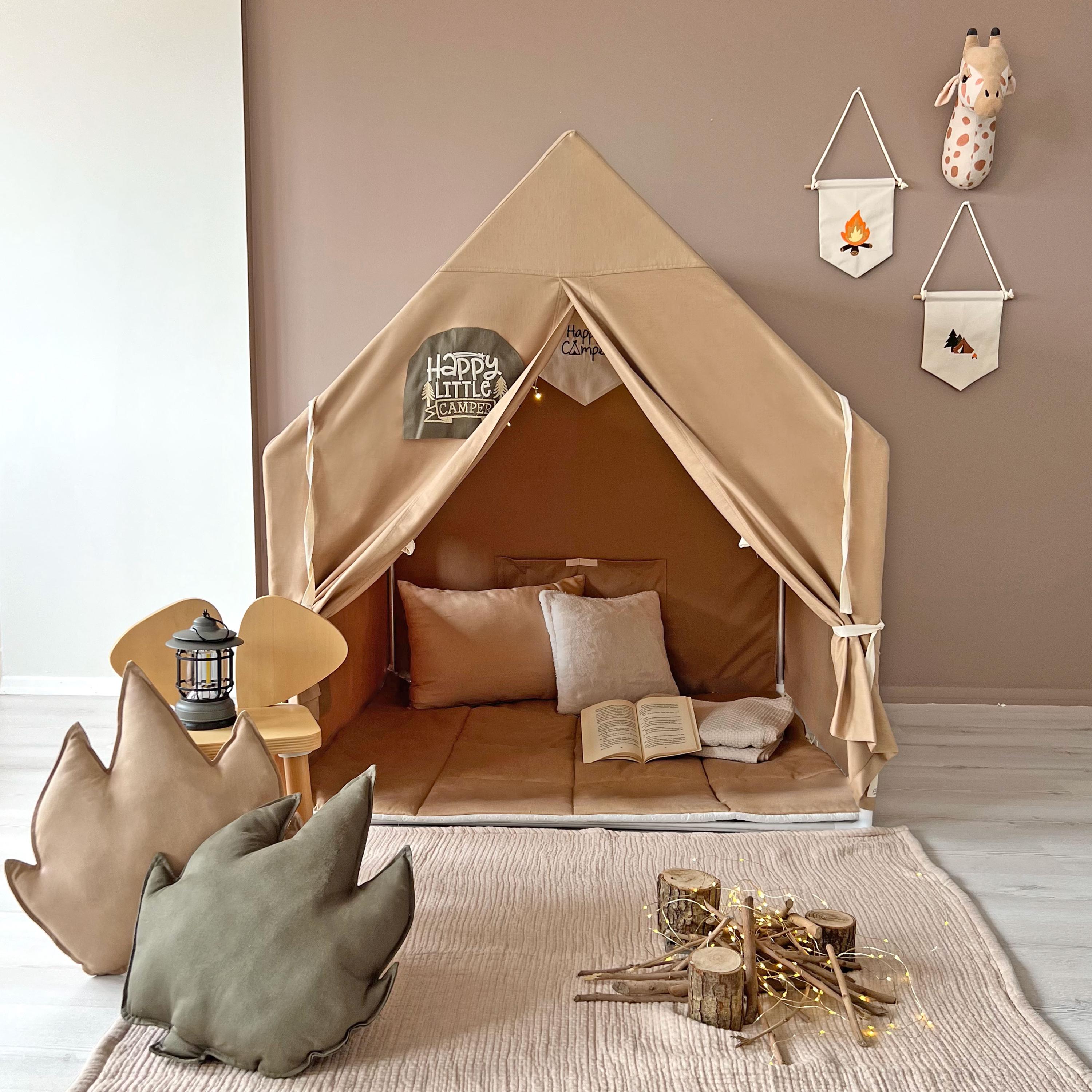 Play tent for kids, Cotton Playhouse Tent, playhouse indoor, kids tent canvas,  birthday gift for boys, Reading nook, kids forts, play tent