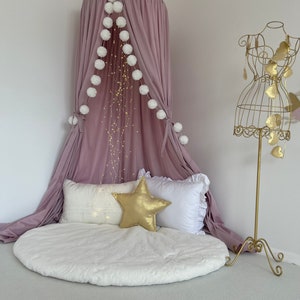 Lilac Cotton Canopy, Lilac Nursery Canopy, Dusty Violet Canopy  Curtains, Dusty Violet Canopy Bed, Canopy for girls, Boho Kids Rooms
