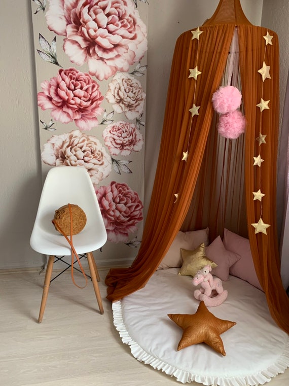 Bed Canopy Brown Baldachin Cinnamon Canopy Kids Ceiling Hanging Tent Canopy For Nursery Kids Reading Nook Crib Canopy