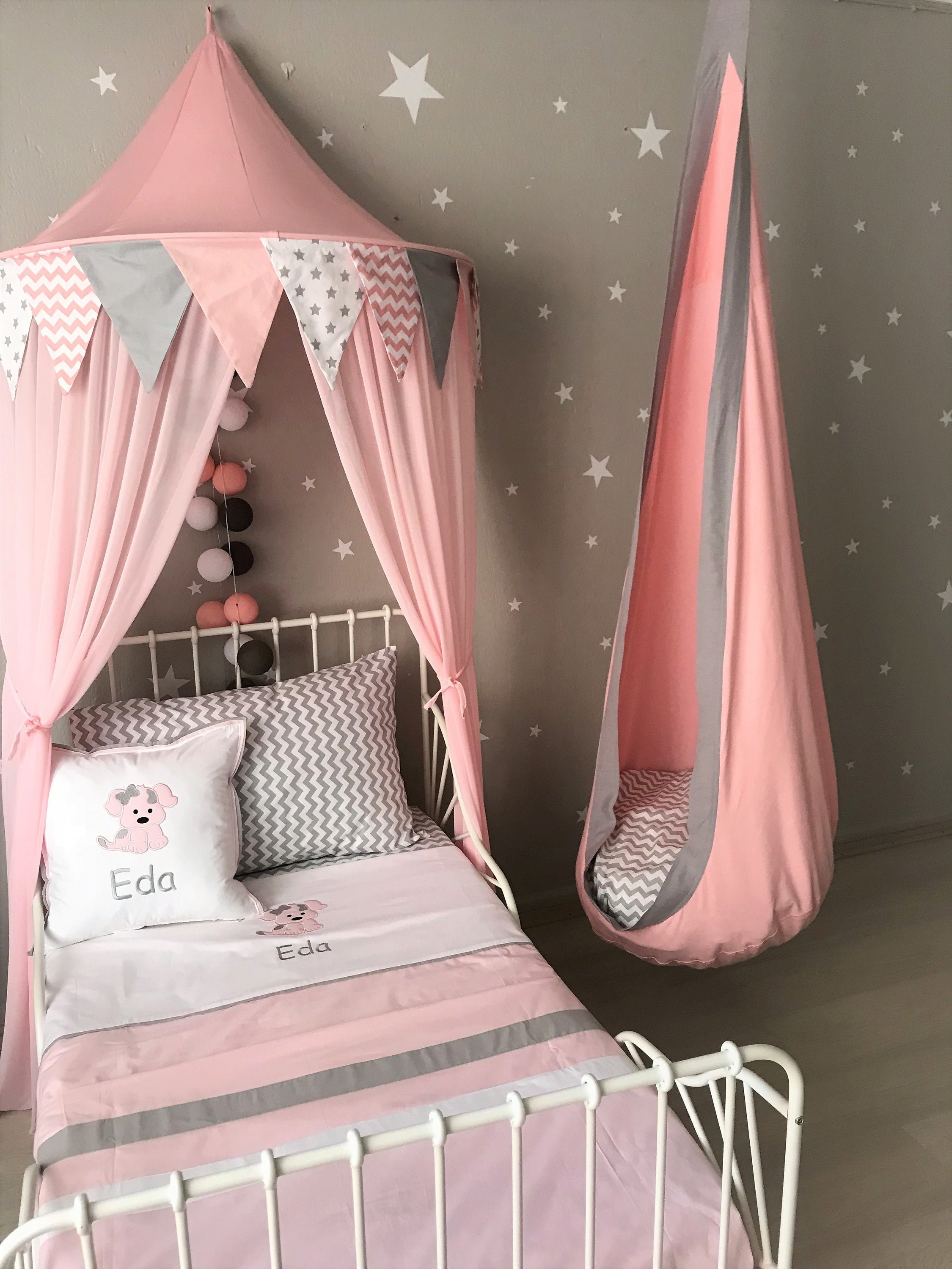 Flipped Warmth Cama con Dosel para Infantil, Bed Canopy Dosel Cama niña  Fuerte pula como Regalo para Niños, Decoración de la Cama y del Dormitorio,g