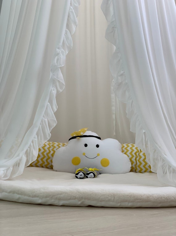 White crib cheap canopy