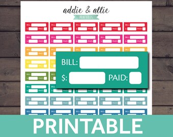 Bill Due Stickers, Bill Due Planner Stickers, Bill Stickers, Bill Tracking Sticker, ECLP Stickers