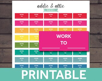 Pegatinas de trabajo, pegatinas de trabajo por turnos, pegatinas imprimibles del planificador de trabajo