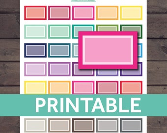 Half Box Stickers, Erin Condren Planner Stickers, Half Box Planner Stickers, Printable Agenda Stickers, ECLP