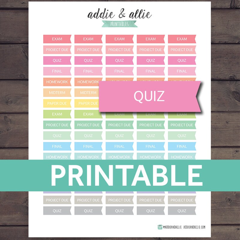 School Stickers, Student Stickers, Student Planner Stickers, Printable ...